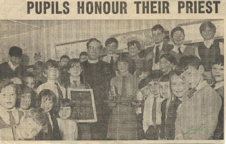 Pupils Honour Monsignor Hendry 1972