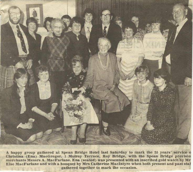 Ena McGregors 25 Yeras Service 1982 ?